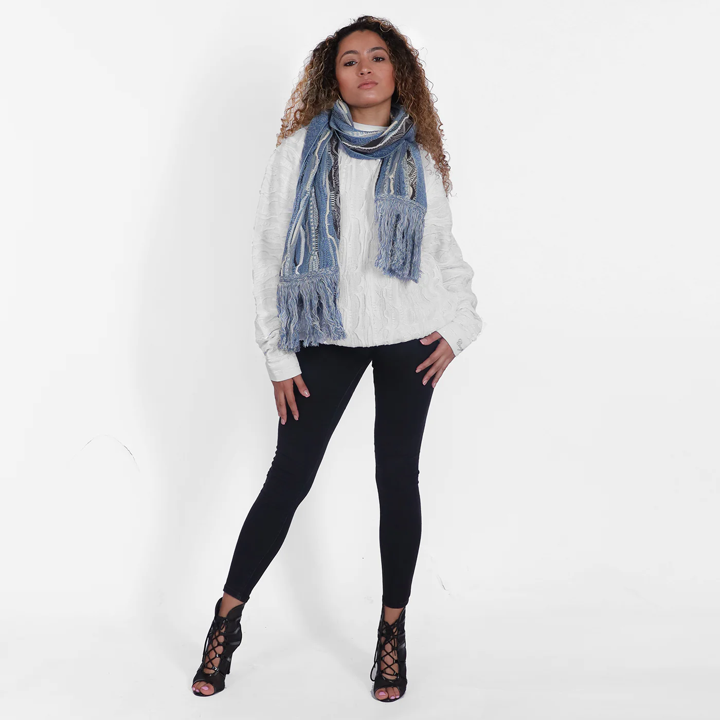 New - Pacific Blues Sweater Knit Scarf - Image 7