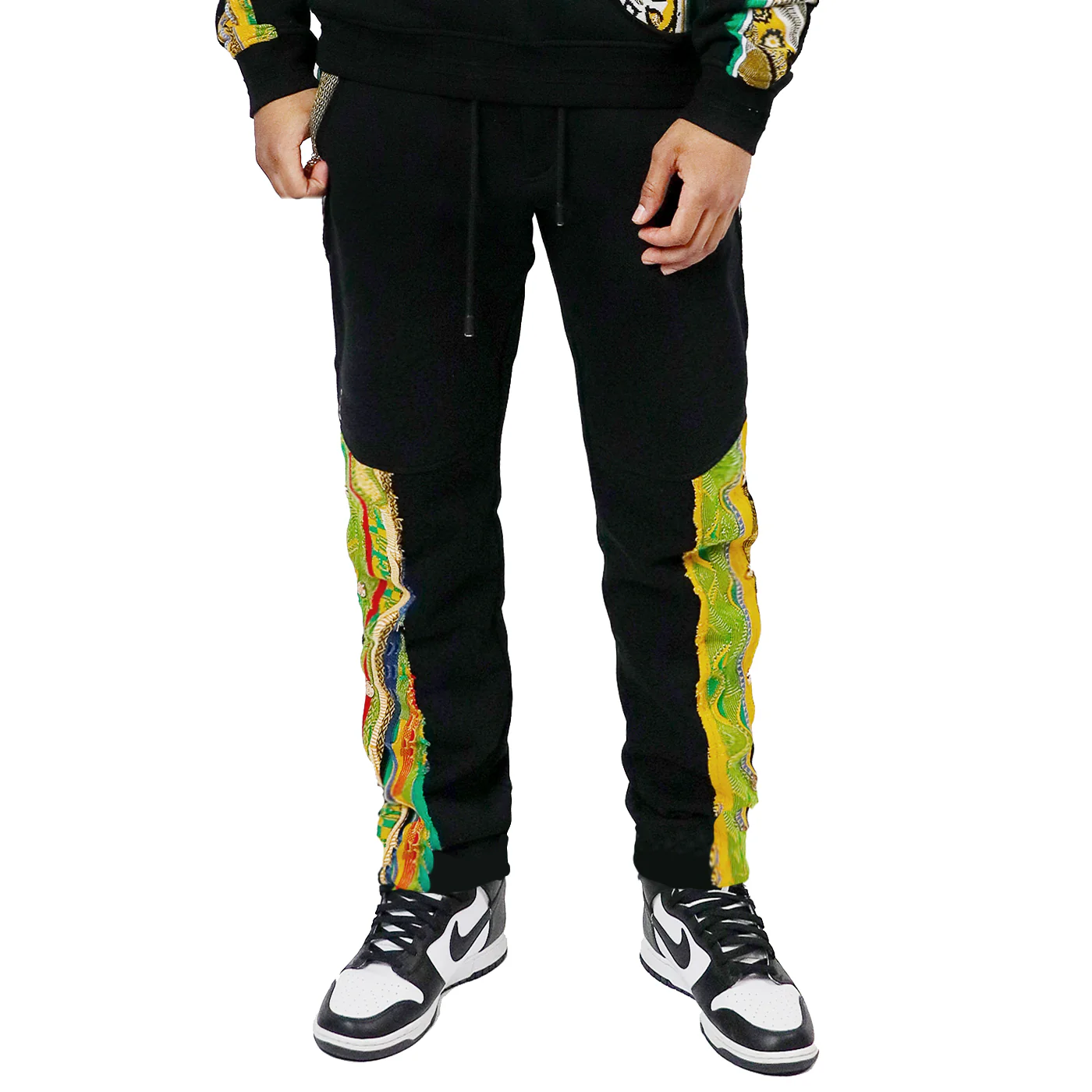 COOGI Sweater Pieced Fleece Jogger - Black - Image 2
