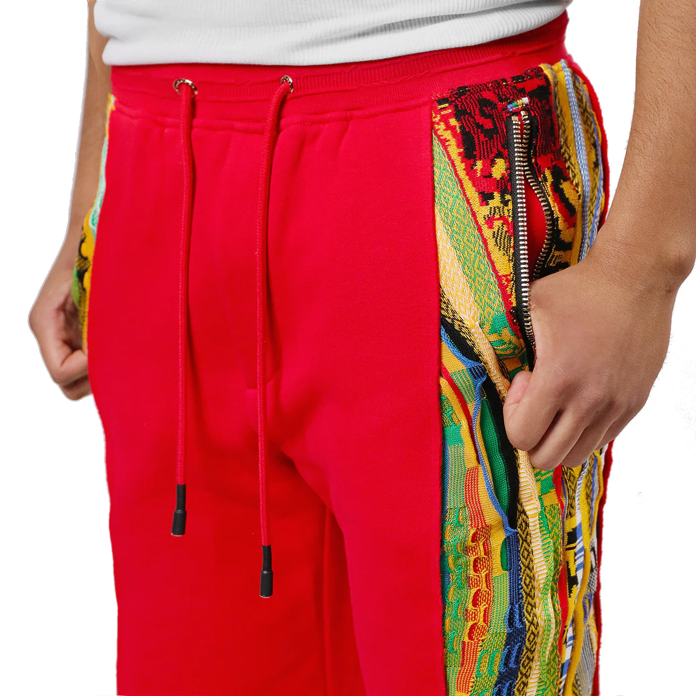 COOGI Sweater Pieced Fleece Jogger - Red - Image 3