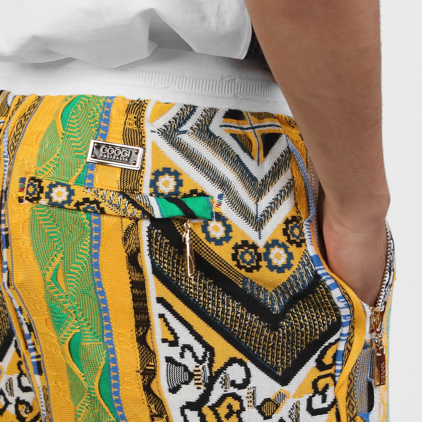 Sweater Pieced Fleece Shorts - Gold - Image 4