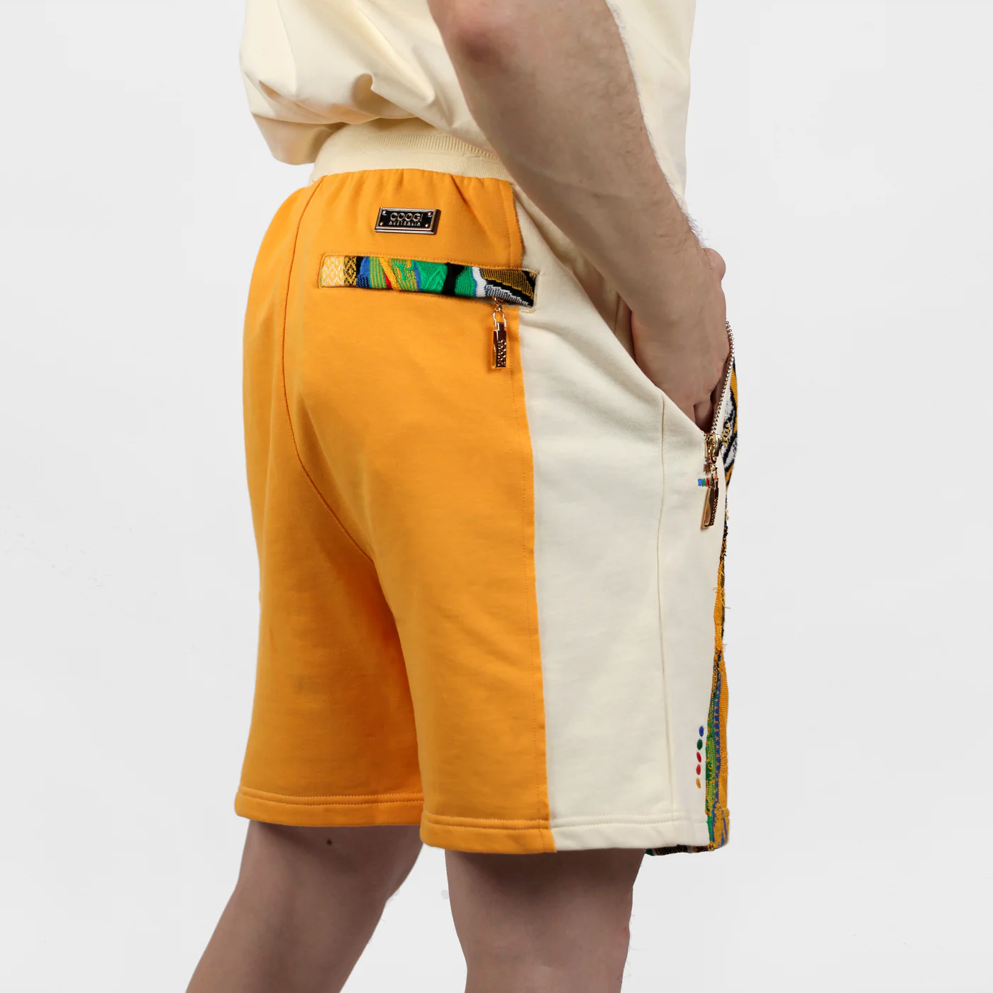 Sweater Pieced Fleece Shorts - Ivory - Image 3